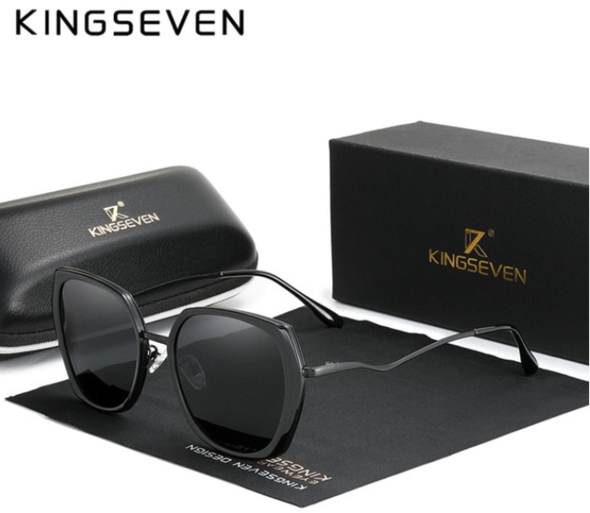 KingSeven Zwart - Butterfly met UV400 en polarisatie filter - Z210