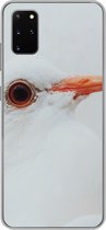 Geschikt voor Samsung Galaxy S20 Plus hoesje - Close-up van een witte duif - Siliconen Telefoonhoesje