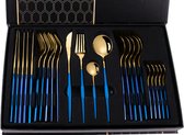 Dinity Emma Bestekset Goud/Blauw - 24-delig