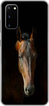 Geschikt voor Samsung Galaxy S20 hoesje - Paarden - Dieren - Bruin - Siliconen Telefoonhoesje