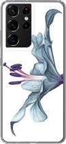 Geschikt voor Samsung Galaxy S21 Ultra hoesje - Bloemen - Aquarel - Lelie - Siliconen Telefoonhoesje