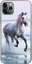 Geschikt voor iPhone 11 Pro Max hoesje - Paard - Schimmel - Strand - Siliconen Telefoonhoesje
