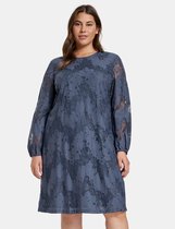 SAMOON Dames Jurk met kant-look Slate Blue-54