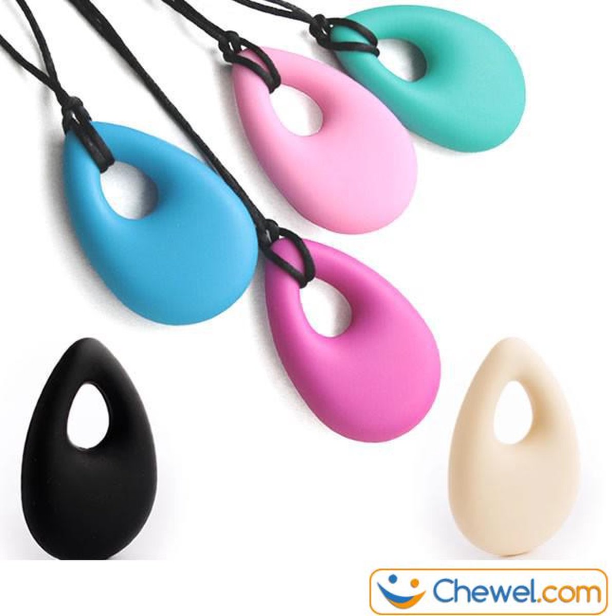 Bijtketting Kauwketting | Druppel | Chewelry | Blauw | Chewel ® — afbeelding 5