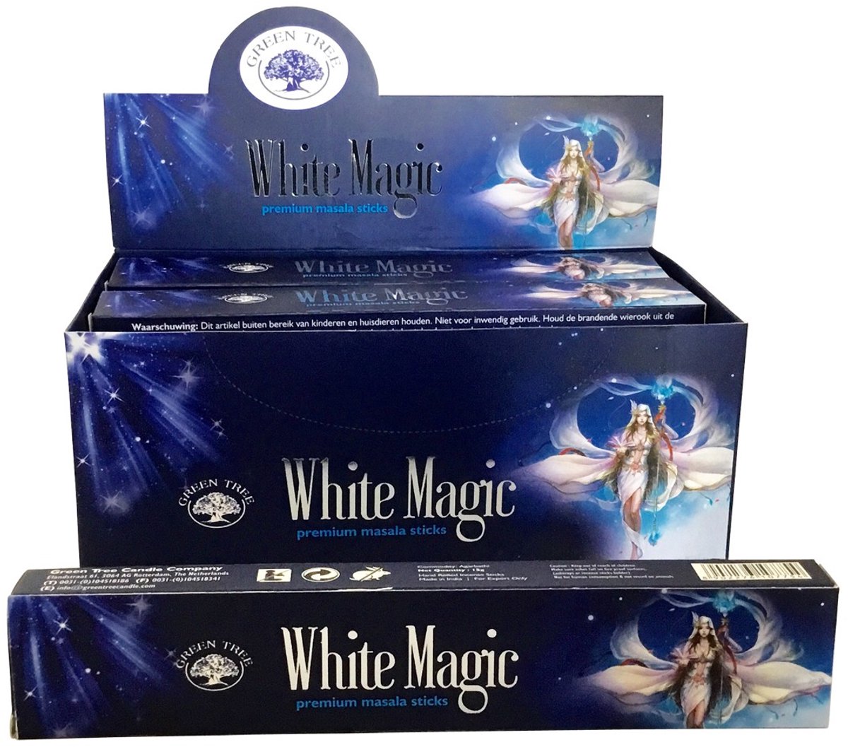 Green Tree White Magic Green Tree wierook – 12 stuks - 180 geurstokjes van 15 gram - Gems and Gifthop Multicolor