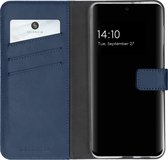 Samsung Galaxy A32 (4G) Hoesje met Pasjeshouder - Selencia Echt Lederen Booktype - Blauw