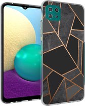 iMoshion Design voor de Samsung Galaxy A22 (5G) hoesje - Grafisch Koper - Zwart / Goud