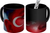 Magische Mok - Foto op Warmte Mokken - Koffiemok - Vlag van Turkije - Magic Mok - Beker - 350 ML - Theemok