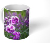 Mok - Roze aster bloemen in het zonlicht - 350 ML - Beker