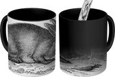 Magische Mok - Foto op Warmte Mok - Realistische schets van etend konijn - 350 ML