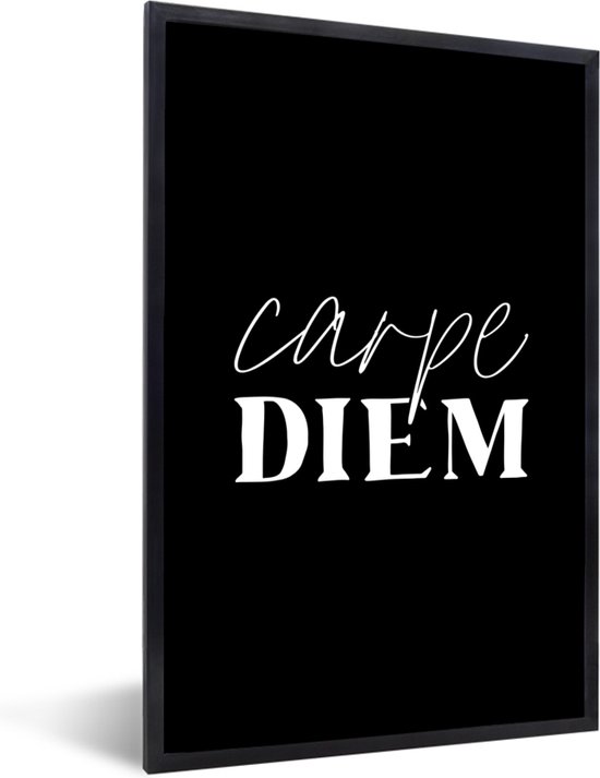 Cadre photo avec affiche - Carpe diem Proverbes - Citations - Saisir le jour - 20x30 cm - Cadre pour affiche