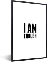 Photo en cadre - Citation Je suis assez sur fond blanc Cadre photo noir sans cadre photo passe partout 20x30 cm - Affiche sous cadre (Décoration murale salon / chambre)