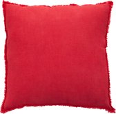 Cushion stonewashed linen red