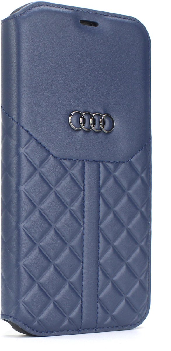 Audi hoesje - Blauw - iPhone 12 - 12 Pro - Book Case - Q8 Serie - Genuine Leather