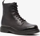 TwoDay leren dames veterboots - Zwart - Maat 41 - Echt leer - Uitneembare zool