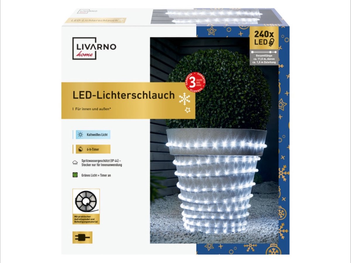 Livarno Home LED-lichtslang - Met 240 LED's - Koudwit - 10 Meter - Indoor & Outdoor - Met Remote - Met Afstandsbediening
