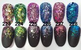 Nailart Glitters - Nagel glitters - Korneliya HOLO Glitter Mix Set 6 stuks 223-228