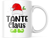 Kerst Mok met tekst: Tante Claus | Kerst Decoratie | Kerst Versiering | Grappige Cadeaus | Koffiemok | Koffiebeker | Theemok | Theebeker