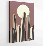 Woestijn illustratie minimale kunst aan de muur ontwerp vector. 3 - Moderne schilderijen – Verticaal – 1875715510 - 80*60 Vertical