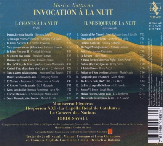 Jordi Savall & Orchestra - Invocation To The Night / Anniversa (CD) - Jordi Savall & Orchestra