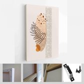 Schilderen Muur Foto's Home Room Decor. Moderne abstracte kunst botanische kunst aan de muur. Boho. Minimal Art Bloem op Geometrische Vormen Achtergrond - Modern Art Canvas - Verti