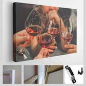 Mensen drinken wijn genieten van de nacht, Business People Party Celebration Success Concept - Modern Art Canvas - Horizontaal - 532006042