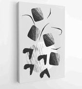 Zwart-wit abstracte muurkunst vector 2 - Moderne schilderijen – Verticaal – 1899811990 - 40-30 Vertical