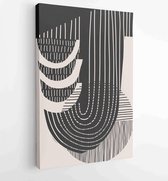 Zwart-wit abstracte muurkunst achtergrond vector 1 - Moderne schilderijen – Verticaal – 1909205635 - 115*75 Vertical