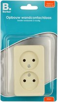Berker Opbouw - Tweevoudige wandcontactdoos opbouw ongeaard (Crème)