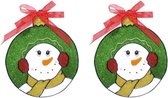 5x stuks kerst raamstickers sneeuwpop plaatjes 18 cm - Raamdecoratie kerst - Kinder kerststickers