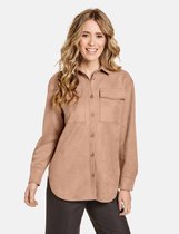 GERRY WEBER Dames Overhemd met suèdeachtige touch Camel-44