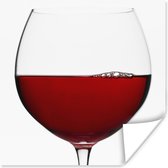 Poster Close up van een magisch glas rode wijn - 75x75 cm