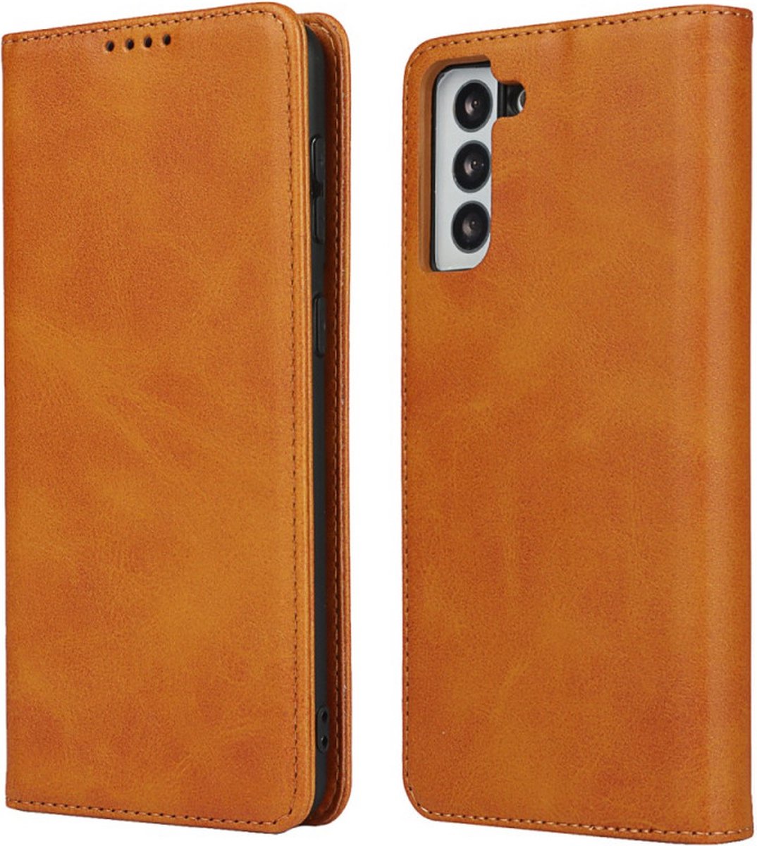 Casecentive - Leren Wallet case - Luxe Samsung Galaxy S21 Plus - tan