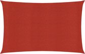 vidaXL Zonnezeil 160 g/m² 3,5x5 m HDPE rood