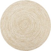 vidaXL Vloerkleed handgemaakt 90 cm jute wit en naturel