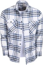 Megaman  - Heren Overhemd - Overshirt - Flanel - Geblokt - Blauw