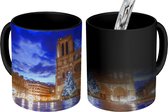 Magische Mok - Foto op Warmte Mok - blauwe lucht boven de Notre Dame in Parijs - 350 ML