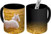 Magische Mok - Foto op Warmte Mok - Konijnen - Baby - Wit - 350 ML