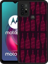 Motorola Moto G10 Hardcase hoesje Wijnflessen - Designed by Cazy