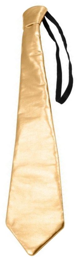 Gouden metallic stropdas met zwarte lus.