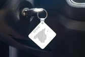 Porte-clés Espagne illustration - Illustration Zwart et blanc d'un croquis de l'Espagne porte-clés en plastique - porte-clés carré avec photo
