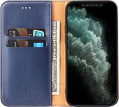 Mobiq - Étui portefeuille Premium Business Wallet pour iPhone 13 Mini | Bleu