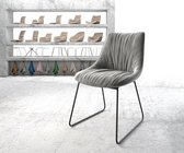 Gestoffeerde-stoel Elda-flex slipframe zwart fluweel grijs