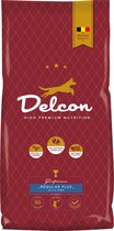 Delcon Hondenvoer - High Premium Hondenbrokken 12kg - Adult Regular Plus - Rijk aan Zalm - Hondenvoeding voor Actieve Honden