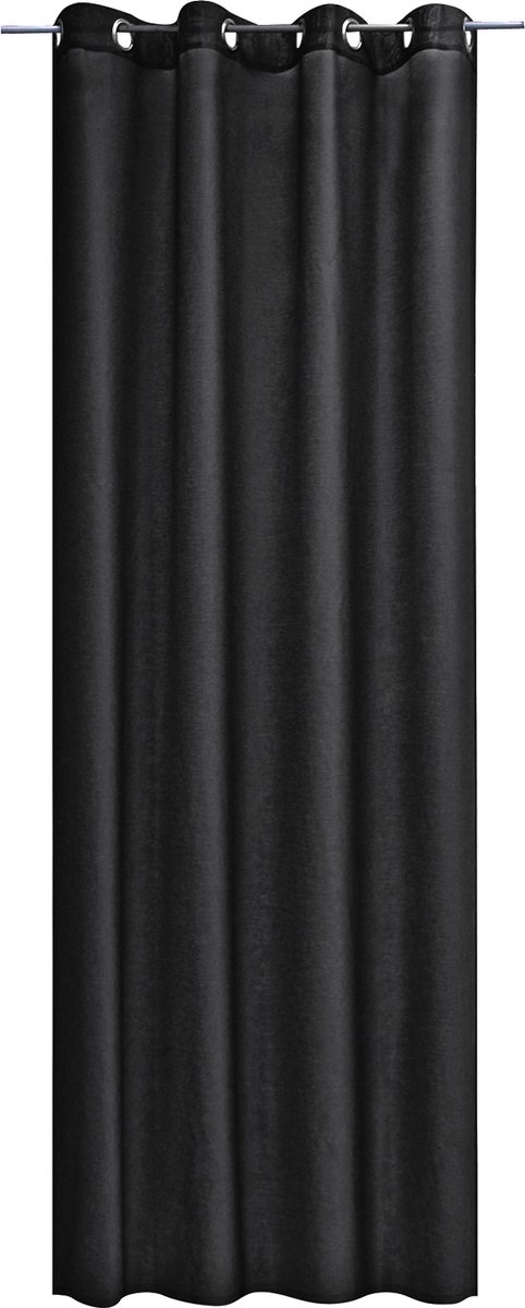 JEMIDI Kant-en-klaar - gordijn - met ringen - 140 x 175 cm - Zwart