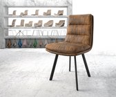 Gestoffeerde-stoel Abelia-Flex 4-Fuß oval zwart bruin vintage