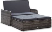 Decoways - 2-delige Loungeset met kussens poly rattan grijs