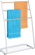 Relaxdays porte-serviettes debout - avec 3 barres porte-serviettes - porte-serviettes salle de bain - moderne