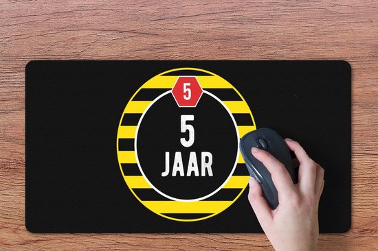 Bureau onderlegger 60x30 cm - Muismat Jubileum - 5 Jaar - Quote - Bureaulegger xl - Desk mat beschermer - Computer muismatten