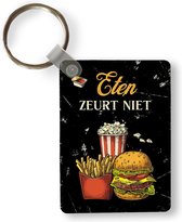 Porte-clés - Nourriture - Vintage - Citation - Zwart - Documents - Plastique - Cadeau Vaderdag - Cadeau - Cadeau pour lui - Astuce - Hommes